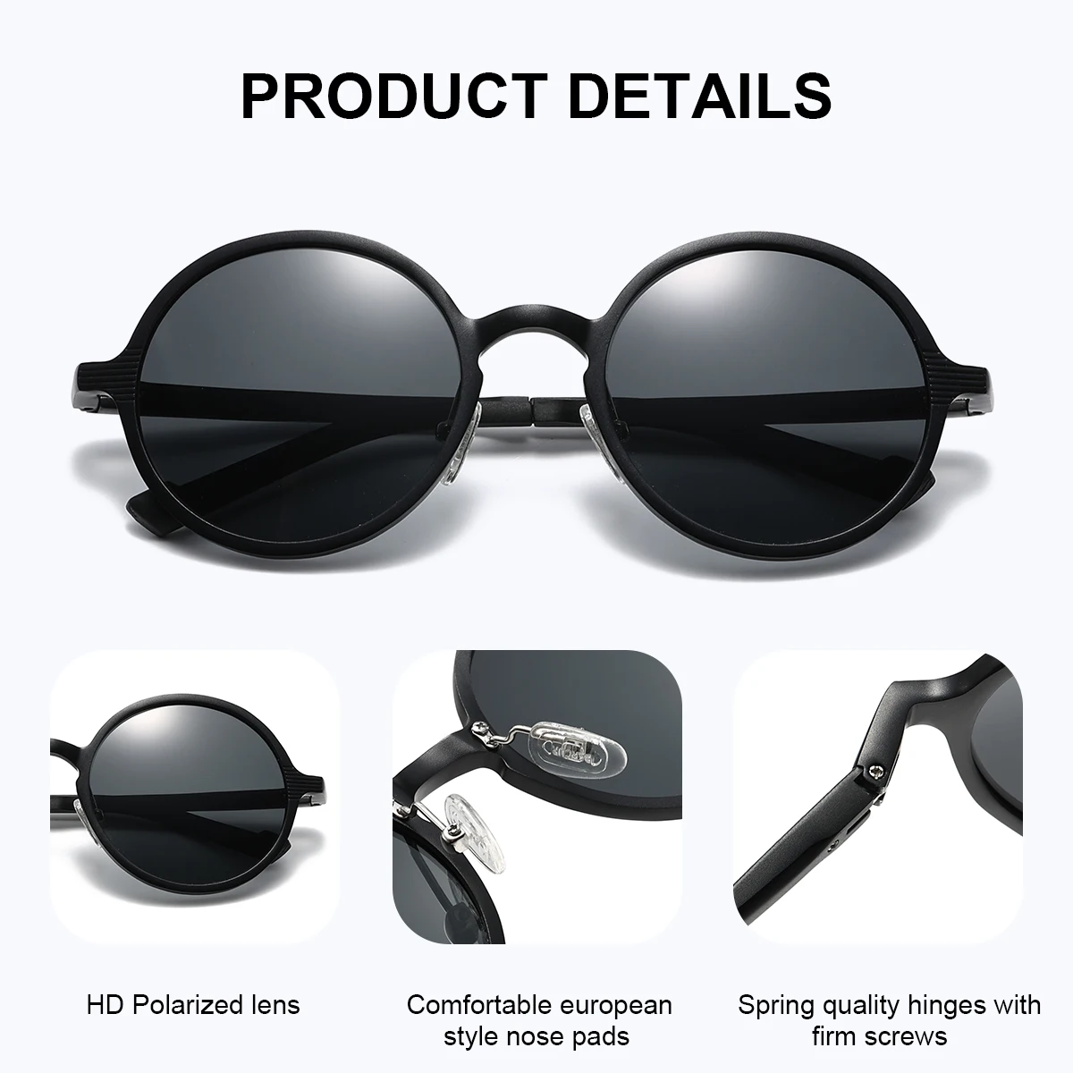 CATMONROE 1 PCS Brand Luxury Women sunglasses Pink Glasses case Round Polarized sunglasses Fashion Apparel Accessories Gift
