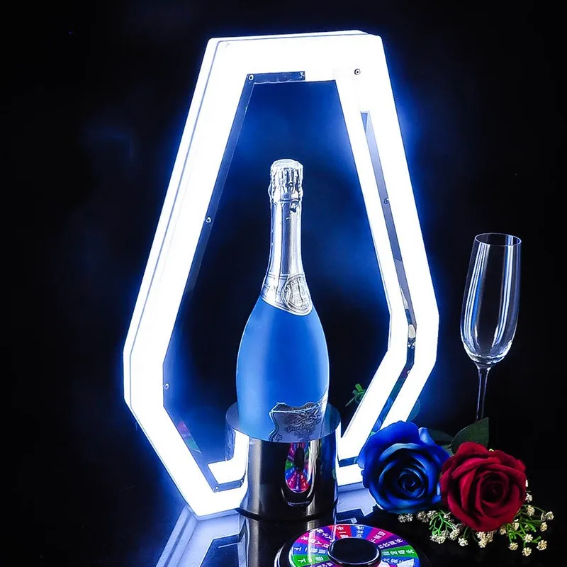 GlowBar Rechargeable Color Flashing Wine Bottle Presenter Champagne Glorifier Display VIP Service Tray For NightClub Party Loung