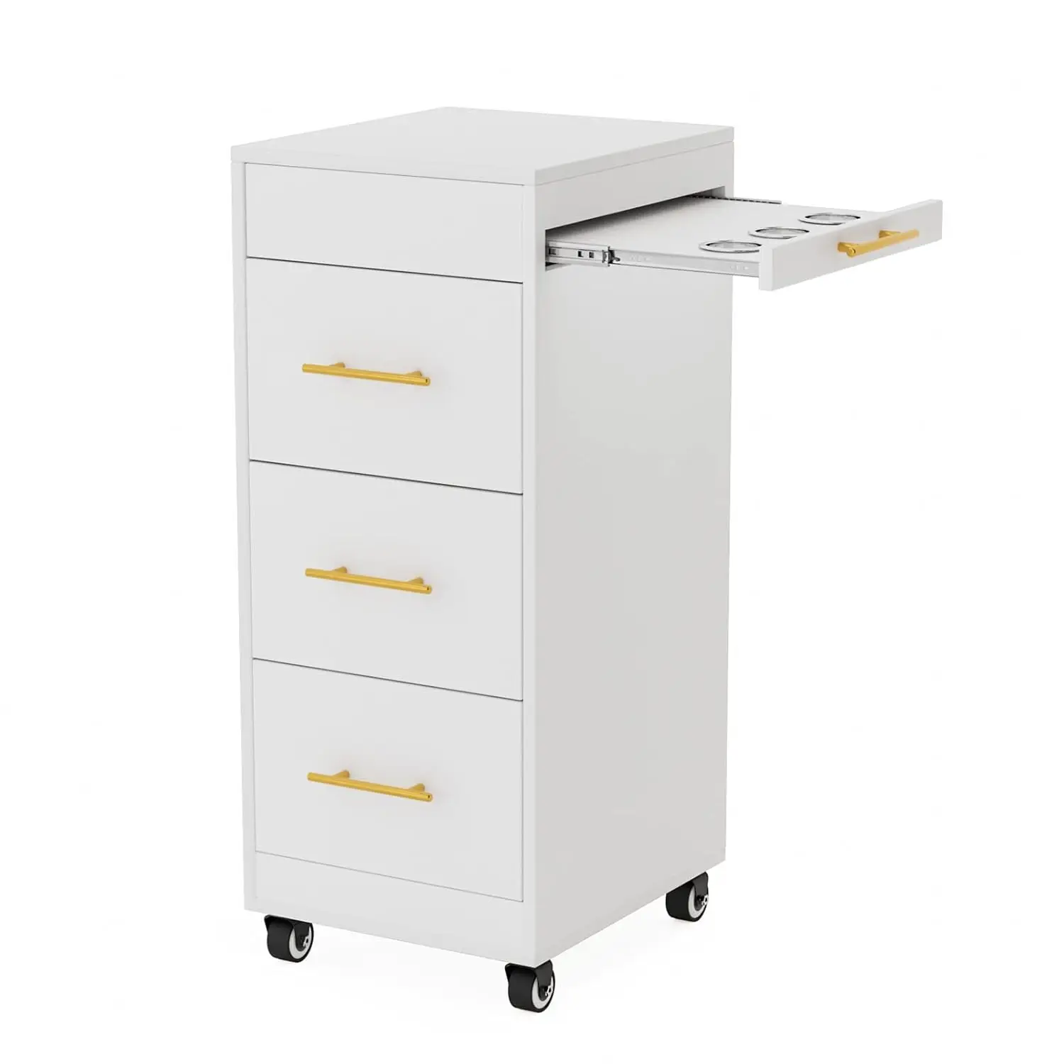 

Wood Salon Trolley with Wheels - Mobile Storage Organizer for Hair Stylist, Barbershop & Spa, Customized