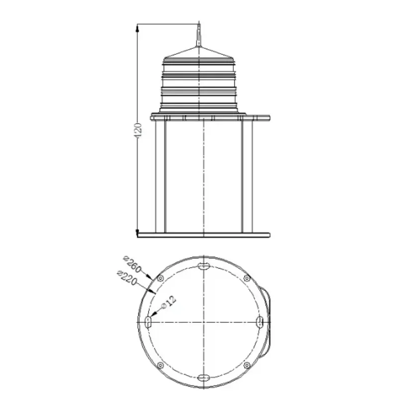 Range 6~ 10 NM IP68 Marine Solar Assisted Navigation Light Buoy Lantern