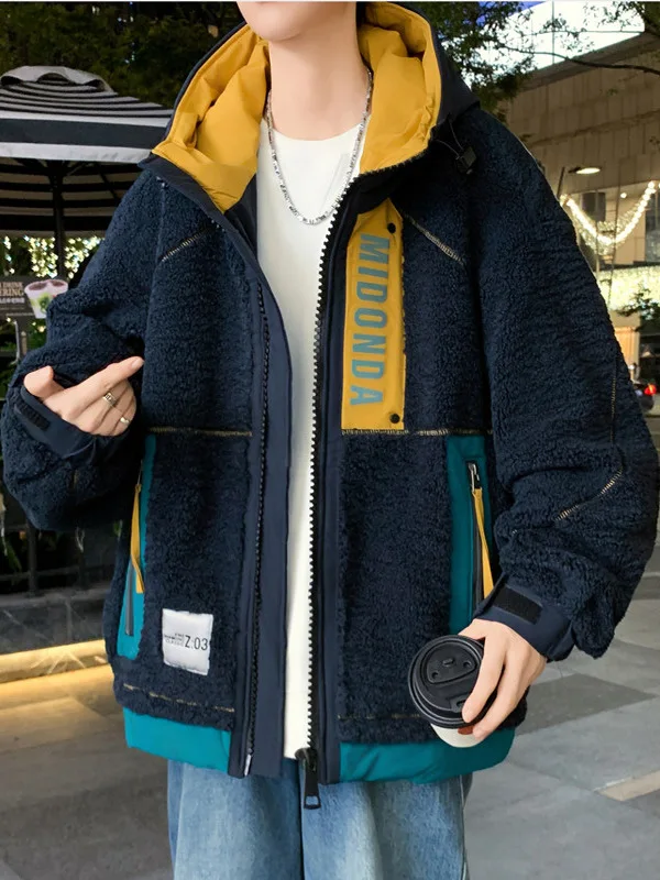 

Мужская куртка-пуховик 50 Du на осень-зиму, теплая, в гонконгском стиле, хлопковая, повседневная, из полиэфирного волокна, с длинным рукавом и капюшоном