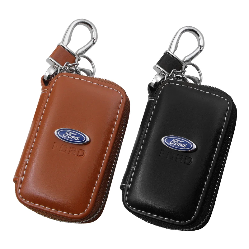 Car Key Holder Pouch Wallet Housekeeper Key Case Mini Card Bag For Ford Raptor Fiesta Focus 2 3 4 Mondeo Ecosport Mustang Fusion