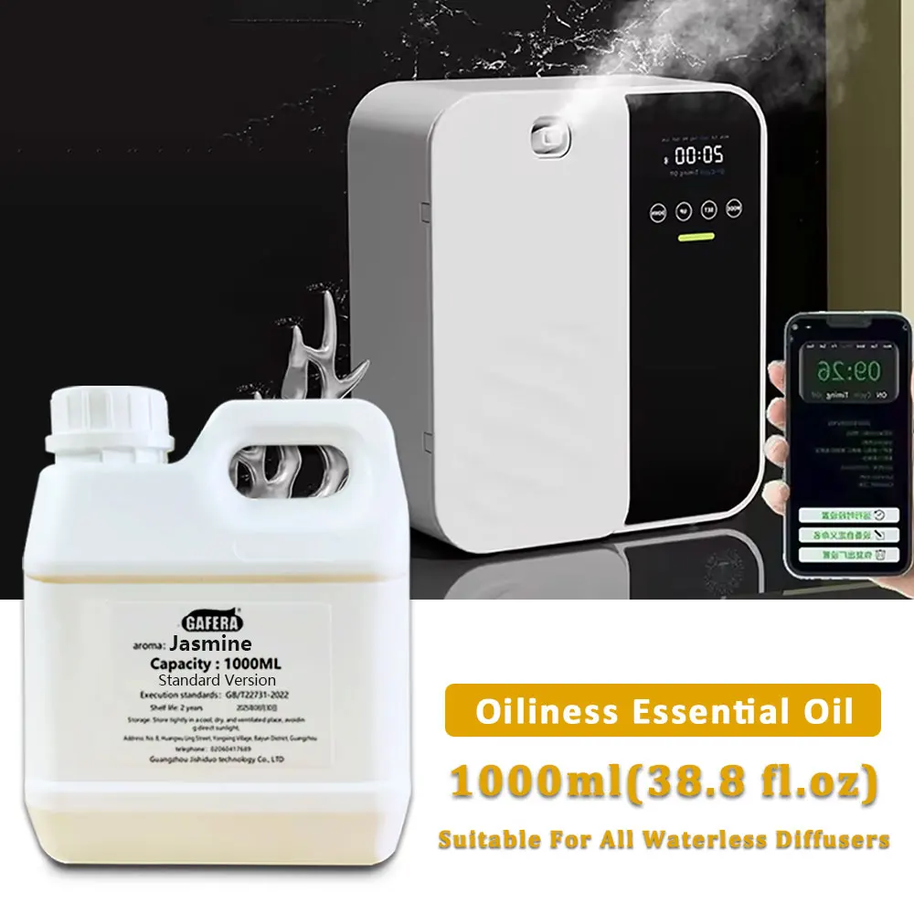 GAFERA 1000ml(33.8 fl.oz) Jasmine/Kempinski Fragrance Machine Essential Oils - Luxury Hotel Diffuser Replenish Aromatherapy Oils