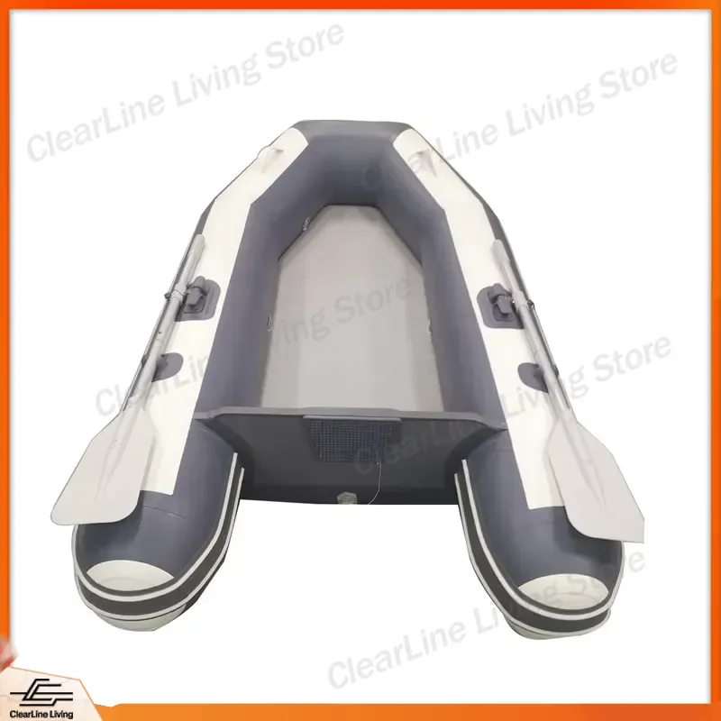 3 Person Inflatable Fishing Boat 2.5m Air Deck Floor PVC Raft Heavy Duty Kayak Canoe for Lake River Sea Outdoor Water Sports