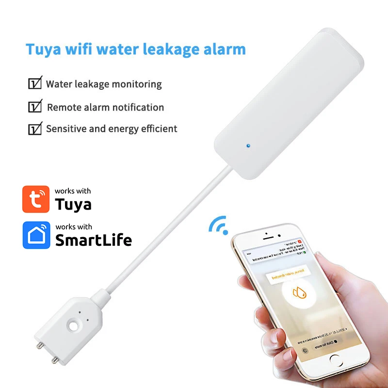 Tuya ZigBee Smart Water Sensor Leak Detector Flood Water leakage Alarm Smart Life Control Works With Tuya Zigbee Gateway