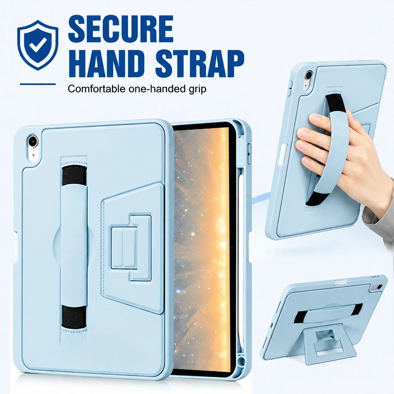 Luxury Leather Case For iPad A16 11th 10th Pro 11 Air 11 4 5 10.9 MINI 6 7 10.2 7th 8th 9th 9.7 5th 6th Wrist Band Stand Cove