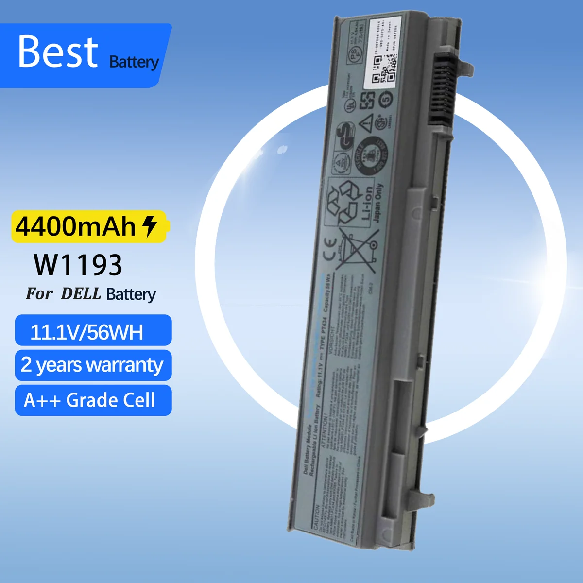 W1193 Аккумулятор для ноутбука DELL Latitude E6400 E6500 E6410 E6510 M2400 M4400 M6400 W1193 PT434 KY265 GU715 C719R RG049 U844G
