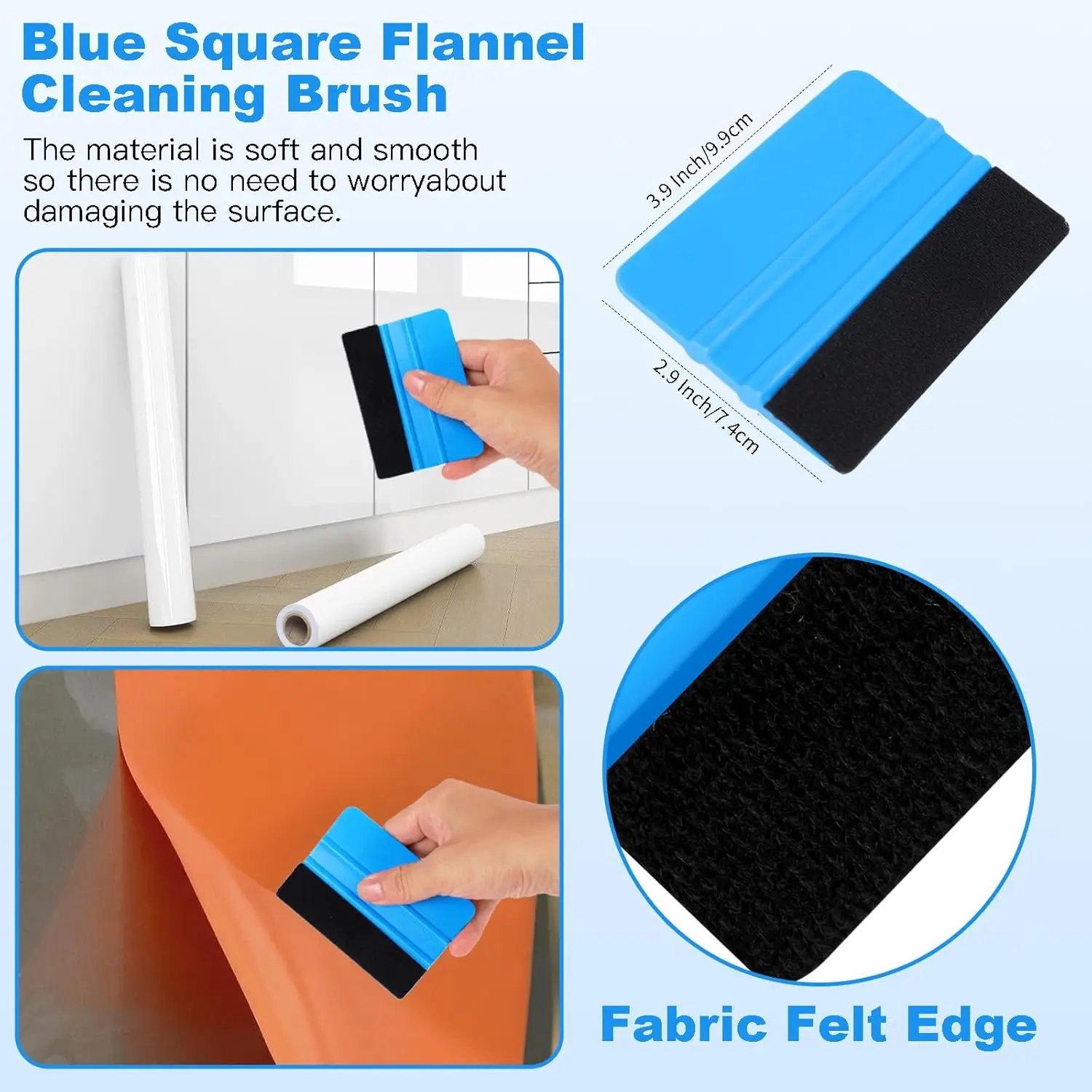 Professional Vinyl Wrapping Tools Felt Squeegee Wrap Stick Utility Knife Scraper for Car Window Tint Film Application - view 2