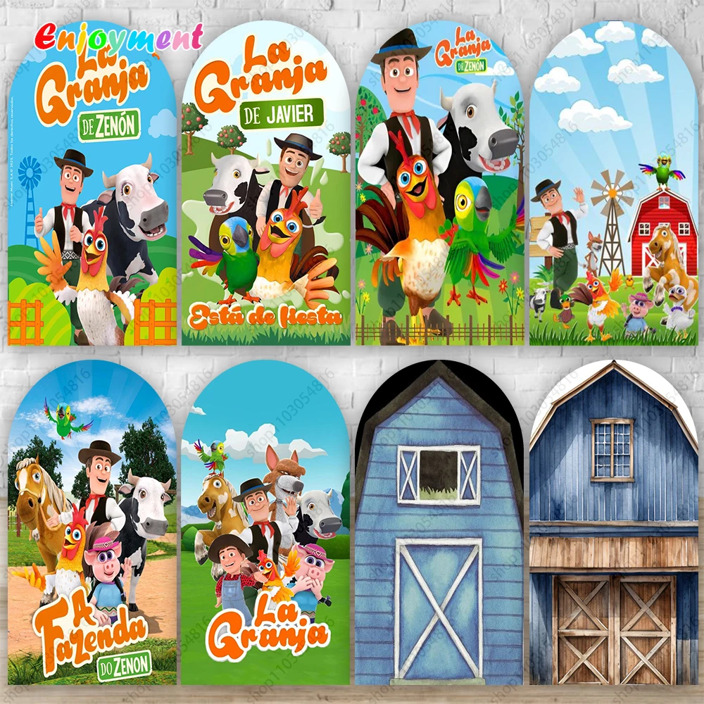 La Granja de Zenón Theme Backdrop Cartoon Farm Barn Children Birthday Party Decorations Background Poster Gifts Photozone Props