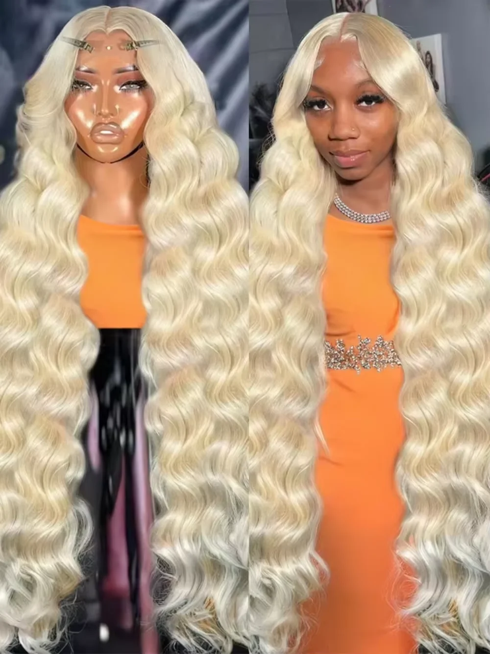 

44 Inch 613 Blonde Body Wave 13x6 HD Lace Frontal Human Hair Wigs Brazilian Colored Body Wave Lace Frontal Wig 250% For Women