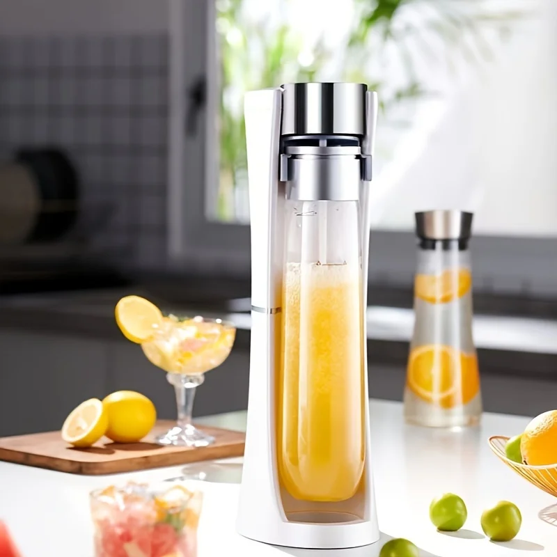 Household Soda Drink Maker Sparkling Water Carbonated Drink Making Machine CO2 Adding Fizzy Flavored DIY 1L Capacity Manual
