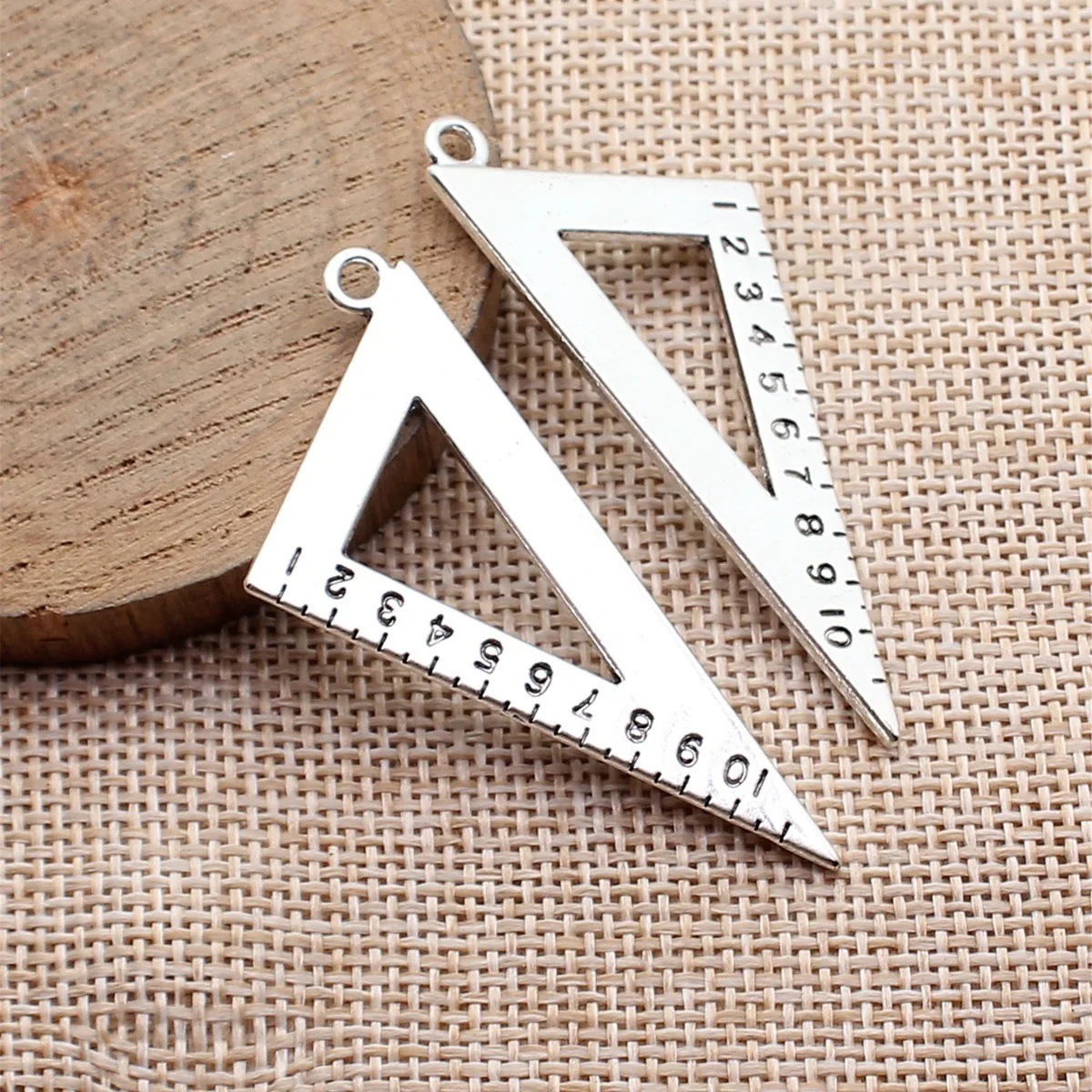 

10pcs 50x27mm(1.97x1.06inch) Antique Silver Color Triangle Ruler Charms Pendants DIY Jewelry Making Accessories