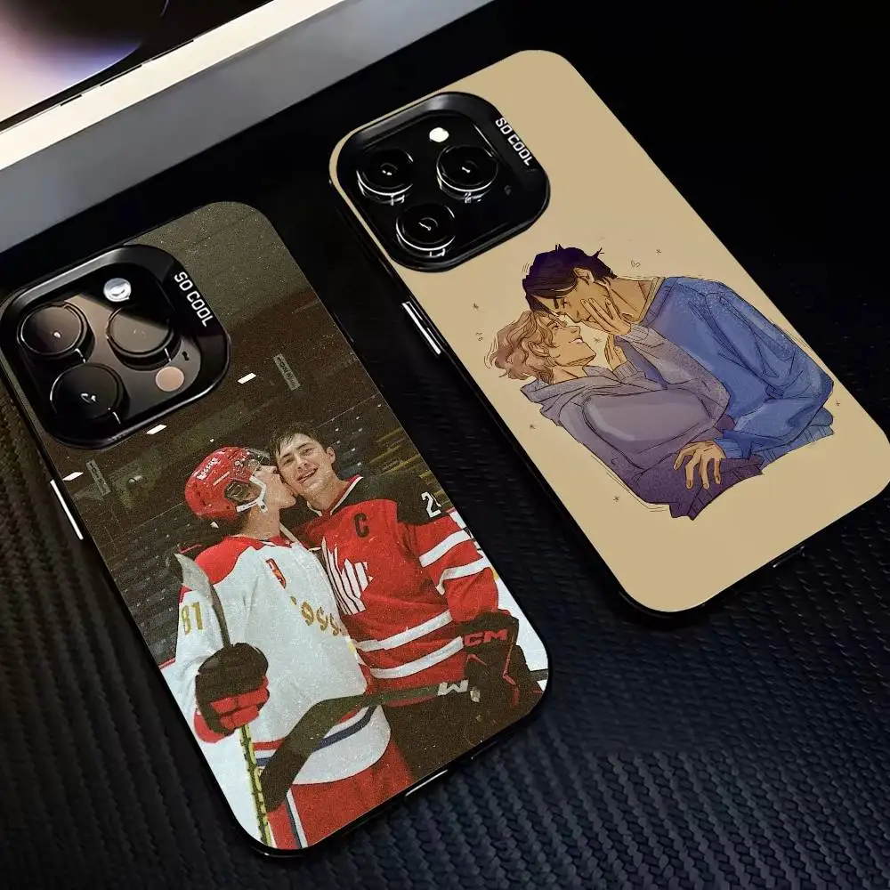 

Classic Game Heated Rivalry Phone Case For iPhone17,16,15,14,13,12,11 Plus,Pro Max Black Border Silver Plated Cover