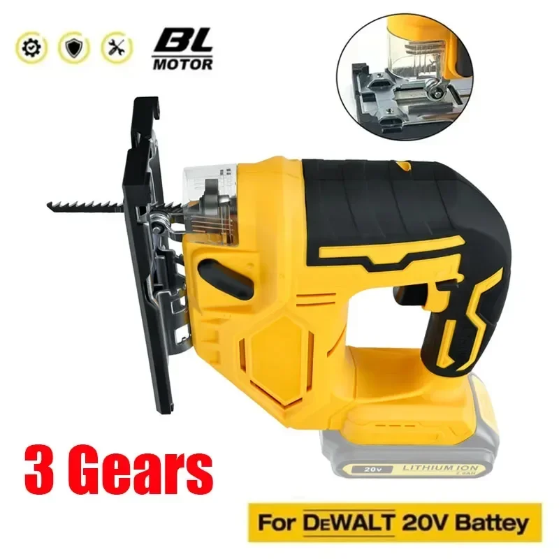 Cordless Jig Saw Electric Jigsaw 3 Gears Portable Multi-Function Woodworking Power Tools for Dewalt 18V 20V Battery