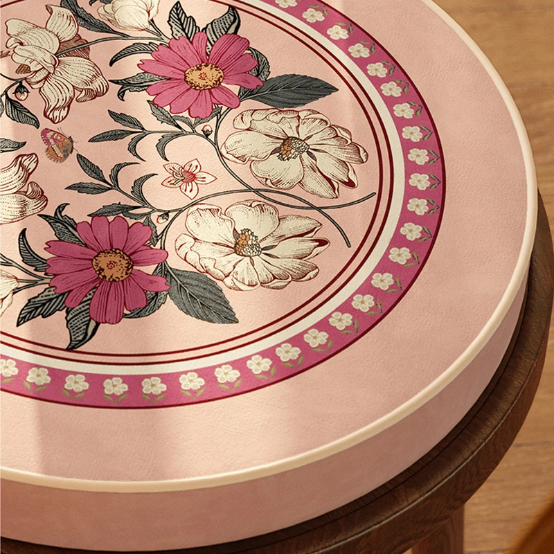 Pink Round Futon Home Decorative Floral Chair Cushion Bedroom Windowsill Thickened Warm Sponge Cushion Seat Cushion Customized