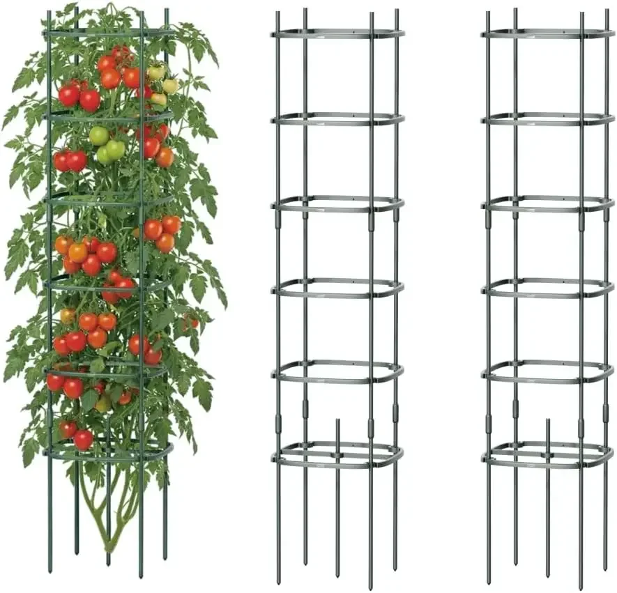 Tomato Cage Tomato Tower 6 Tier for Garden & Pots, Rust-Resistant Tomato Stakes Heavy Gauge Plant Cage Trellis Support for Climb