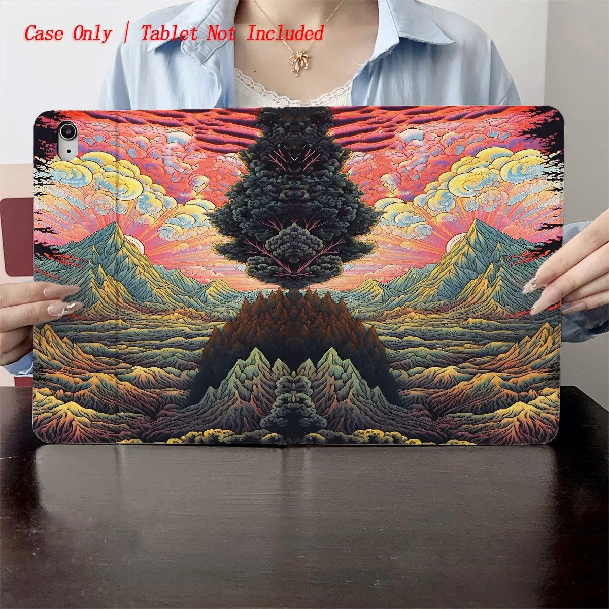 

Soft Playful Cartoon Mountain View Print iPad Cover For Apple iPad 9th/10th Gen Air 3 Pro 12.9 Mini 6 Shockproof Case