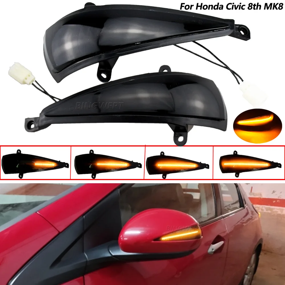 2pcs For Honda 2006-2011 Civic Conversion LED Mirror Turn Signal Lights