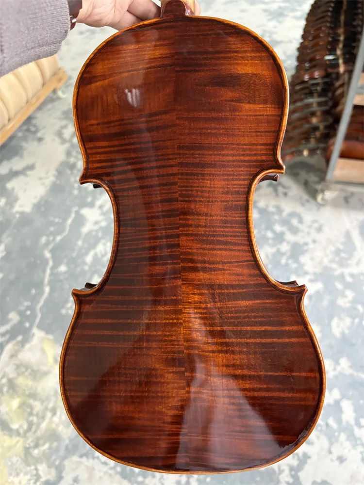 

Solid Flamed Maple Back Advanced Hand Crafted Cкрипка 4/4 Size كمان Fiddle Free Violin Case Bow violin accessories 24042707