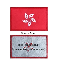 Parche brazalete bandera Hong Kong – Insignia bordada táctica velcro