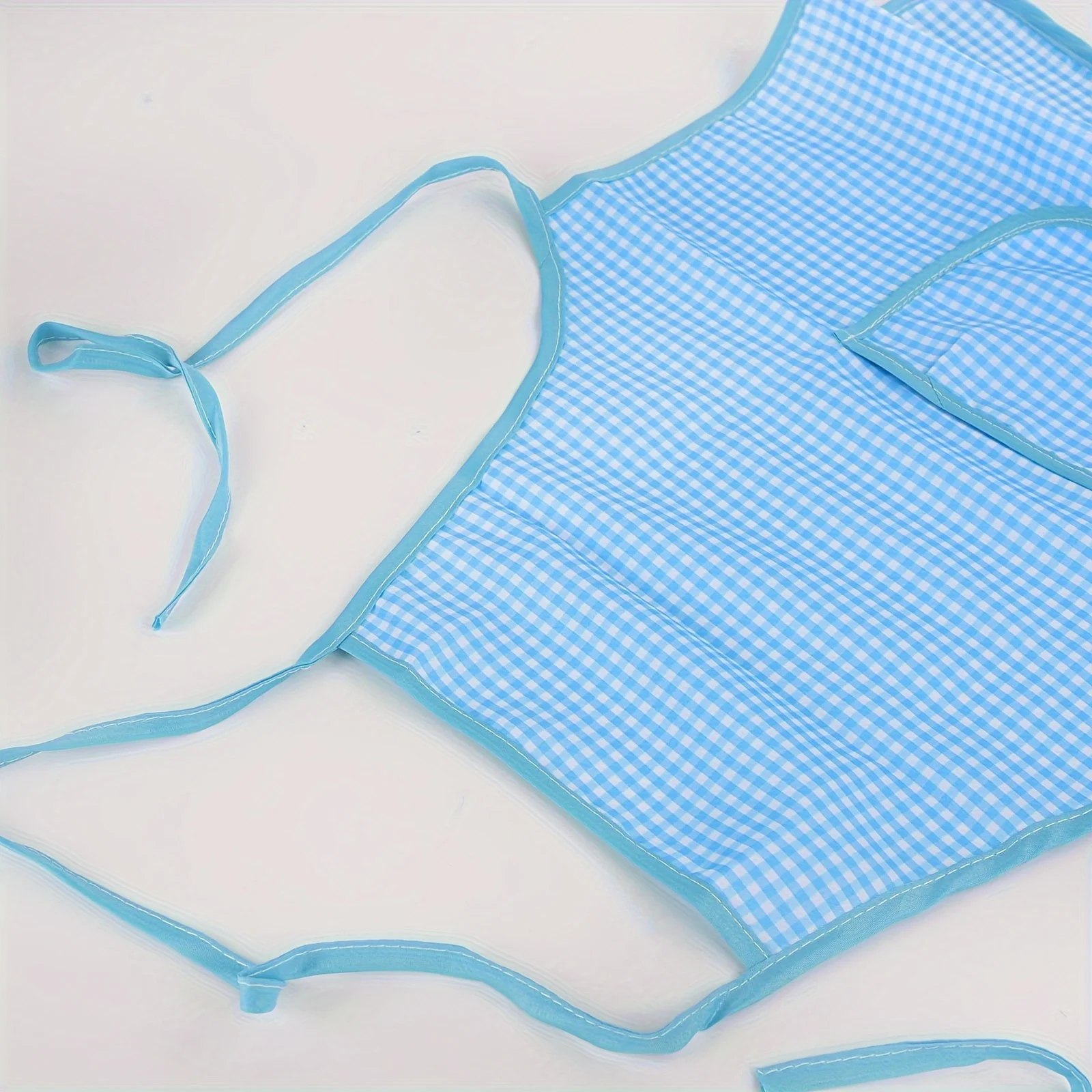 Children Playing House Role-Playing Kitchen Boys And Girls Dressing Up Clothes Chef Set Baking Cooking Tools Plaid Apron Toys