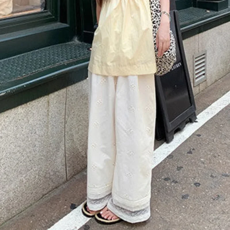 QWEEK Vintage Baggy Pants Women Korean Popular Casual Wide Leg Trousers Japanese Harajuku Hip Hop Summer High Waist Pantalones