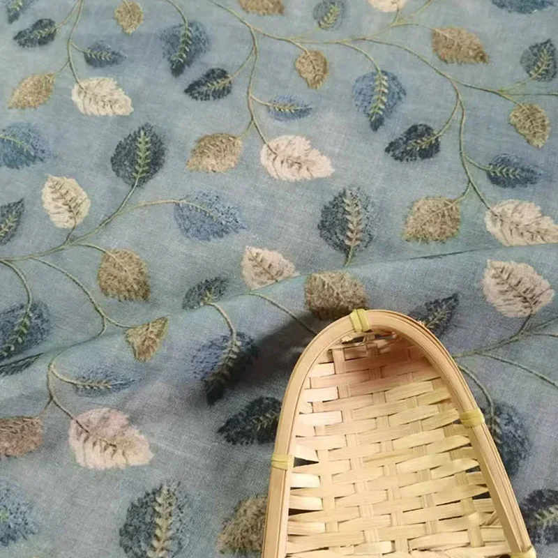 Natural Ramie Fiber Cloth, Sheer Gauze, Vintage Floral Print for DIY Elegant Dress, Casual Top, Pants, Summer Sewing 2026