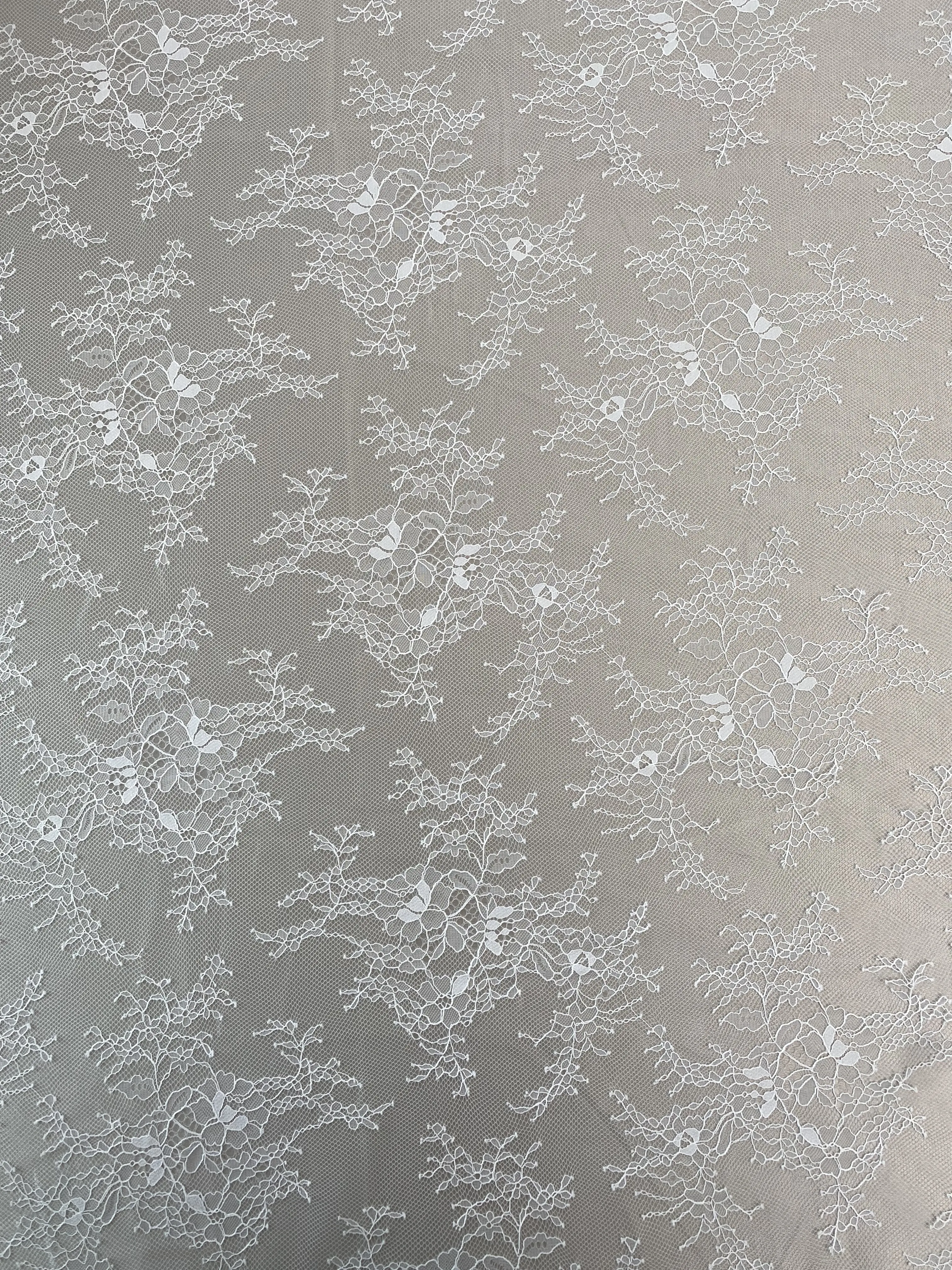 

OFF White Lace Fabric, French Chantilly lace, bridal lace, Evening Dress Lace, Lingerie Lace Fabric by the yard