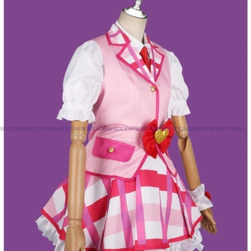 Anime Aikatsu! Cosplay Hoshimiya Ichigo Cosplay Costume Hoshimiya Ichigo Wig Lolite Dress Hairband Women Hallowen Party Cosplay