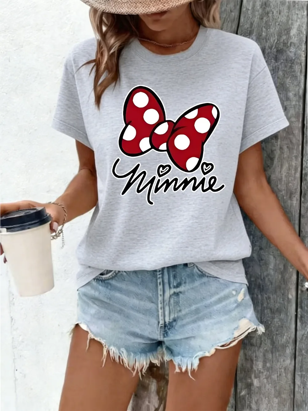 Rote Polka-Dot-Schleife im Minnie-Stil, niedliches Muster, Sommer, neu, erfrischend, atmungsaktiv, klassische, elegante Damenbekleidung – Detail 10