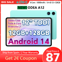 Teclast Odea A12 12 Inch Tddi Screen, 2000X1200 2K, Android 14 Tablet, (4+8)12Gb Ram, 128Gb Rom, Unisoc T606, 8 Cores, Mali-G57, 8000Mah, 13Mp+8Mp, Supports Tf up to 1Tb, Type C, Widevine Drm L1