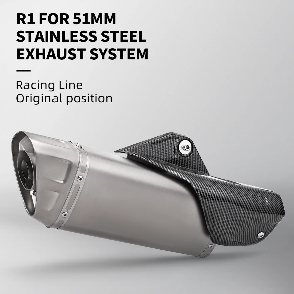 

Exhaust system for R1 motorcycles with 51mm exhaust pipe diameter Stainless steel rear section exhaust pipe