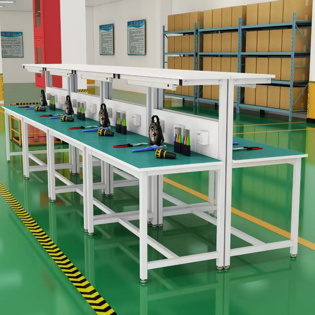Factory assembly line workbench Anti-static workbench Electronic factory workshop operation bench Packaging table workbench