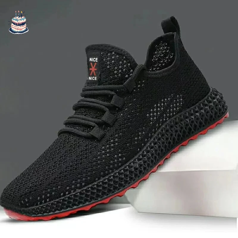 

Мужские кроссовки, повседневная легкая спортивная обувь с сетчатой ​​подошвой, летние мужские уличные кроссовки с мягкой подошвой, противоскользящие, дышащие, удобные кроссовки для бега