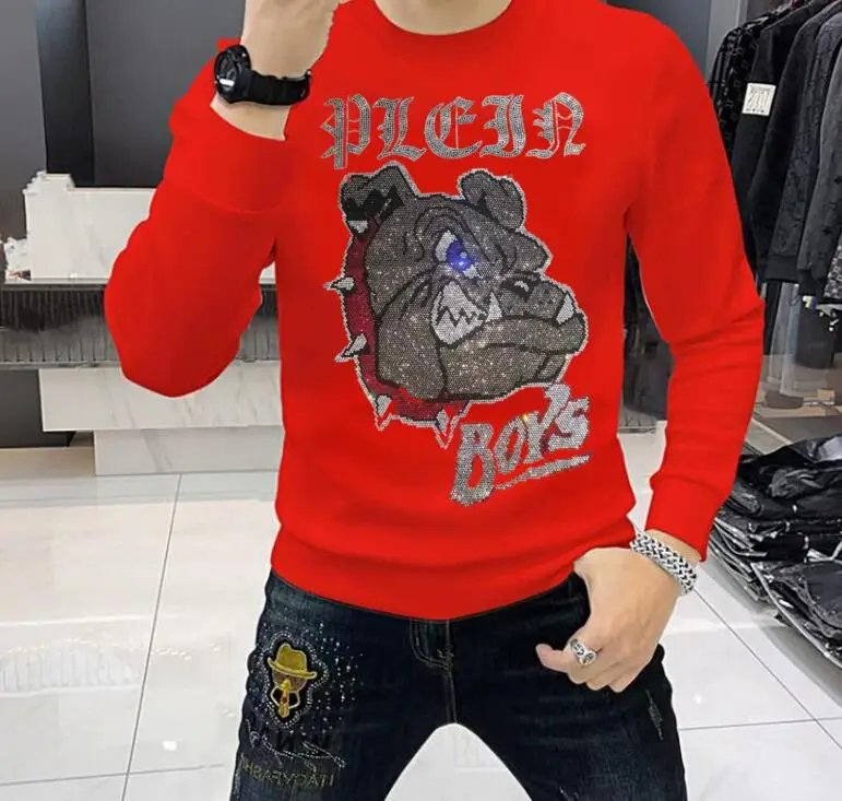 Diamonds Men Anime Graphic Sweatshirts Casual Streetwear long sleeve Hot drill hoodies Men\'s Clothing