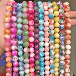 27Color Jade Bead Natural Stone Green Chalcedony Persian Jades Round Loose Spacer Beads for DIY Bracelet Summer Jewelry Making