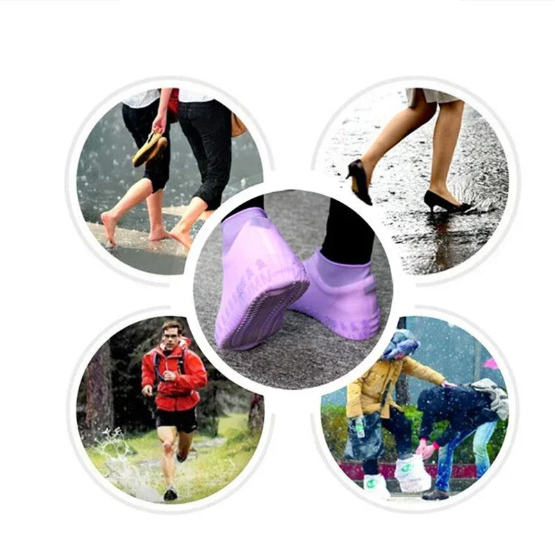 Hot Thick Silicone Rain Shoe Covers Waterproof&Anti-slip Rain Boot Covers Rainy Day Outdoor Sports Comfortable Shoe Cove