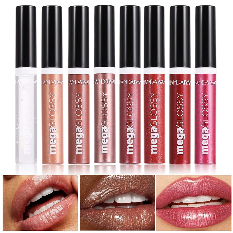 New 8 Colors  Glitter Liquid Lipstick Waterproof Long Lasting Hydrating Lossy Mirror Gloss Effect For Lips Cosmetics