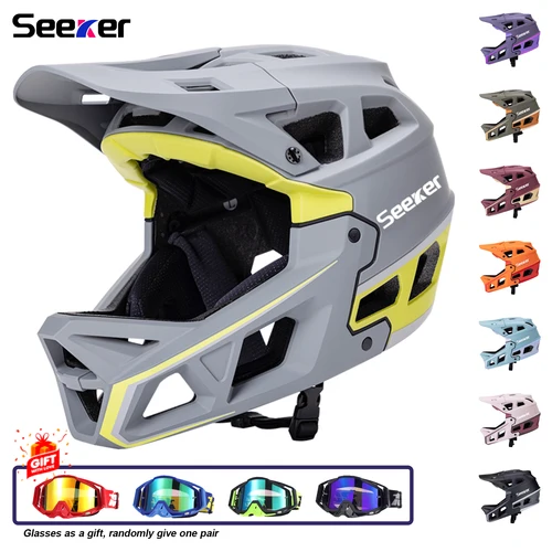 Casco de bicicleta buscador, casco MTB neutral para adultos y adolescentes, casco completo para bicicleta de montaña todoterreno, cascos de ciclismo al aire libre