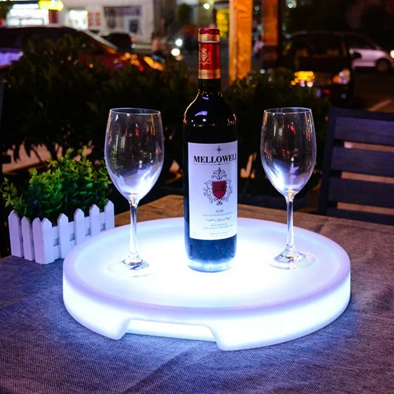 Party Remote Controlled Luminous Fruit Tray KTV Bar High-end Exquisite Light Luxury Ins Wine Juice Tray, Christmas and Halloween