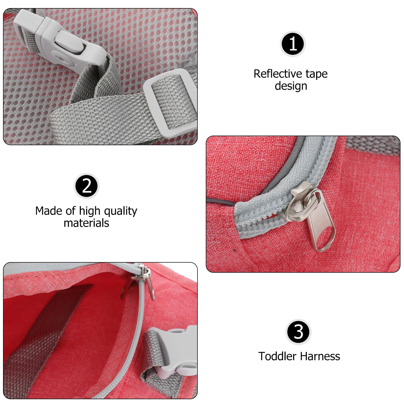 สายจูงกันหลง 2 เมตร สำหรับเด็ก สายรัดนิรภัยแบบปรับได้ สะท้อนแสง สำหรับเด็กวัยหัดเดิน เด็กอายุ 6 เดือน ถึง 10 ปี สีชมพู สำหรับเด็กเล็ก