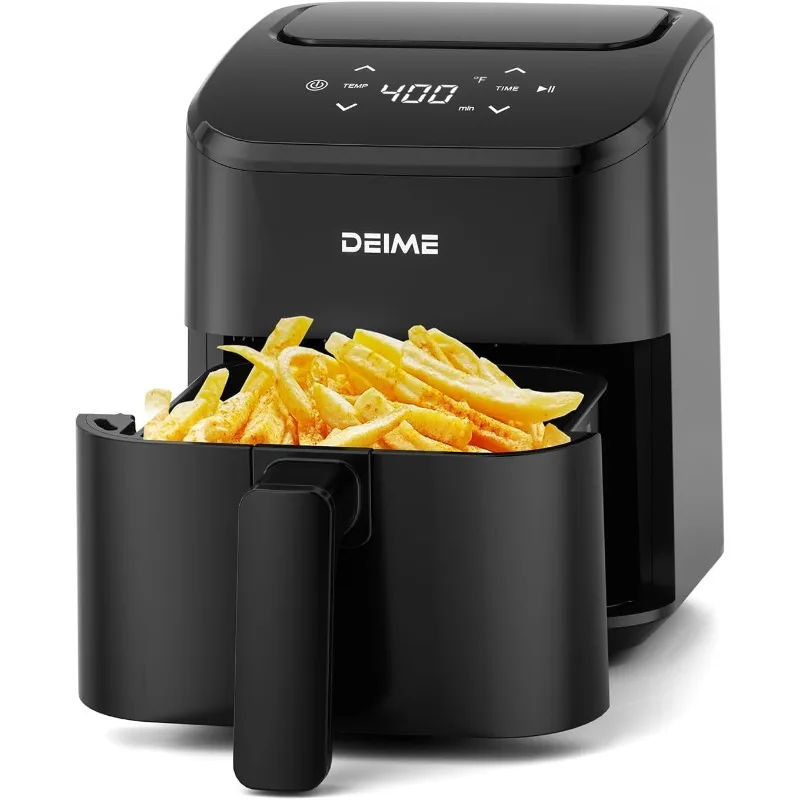 Ária Serpenyő 3 Qt, kicsi airfryer Digitális Betűköz Pénzgyűjtés Púderdoboz, Kemence csillagkép, Átmelegít, roasts számára Élősövény cuved Liszt, Mali Púderdoboz , (black)