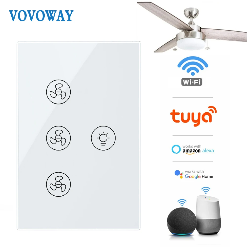 

Выключатель для потолочного вентилятора с поддержкой Wi-Fi и Alexa Google