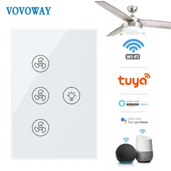 Smart Home Wifi Fan Light Switch EU/US Ceiling Fan Lamp Switch Tuya Speed Control Works With Alexa Google