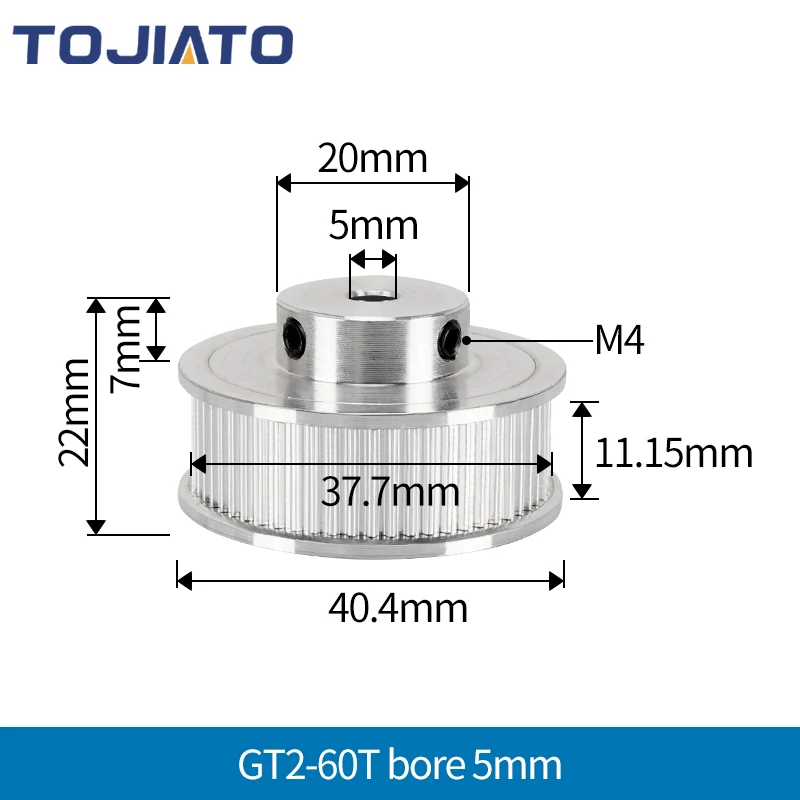 10pcs GT2 Timing Pulley 16 20 Tooth 2GT Pulley Bore 5 6.35 8mm Belt Width 6/10mm Synchronous Wheels Gear 3D Printer Parts
