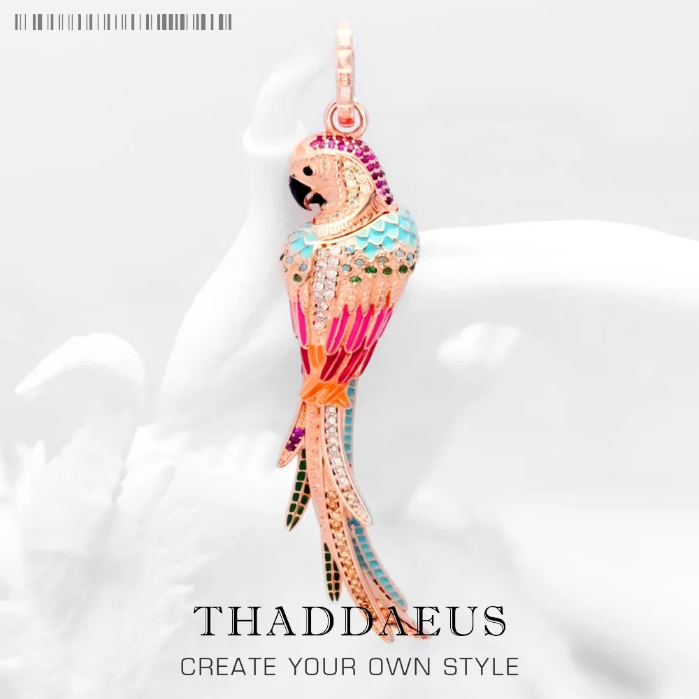 

Pendant Colourful Parrot Summer Brand New 925 Sterling Silver Jewelry Europe Accessorie Bohemia Gift For Women