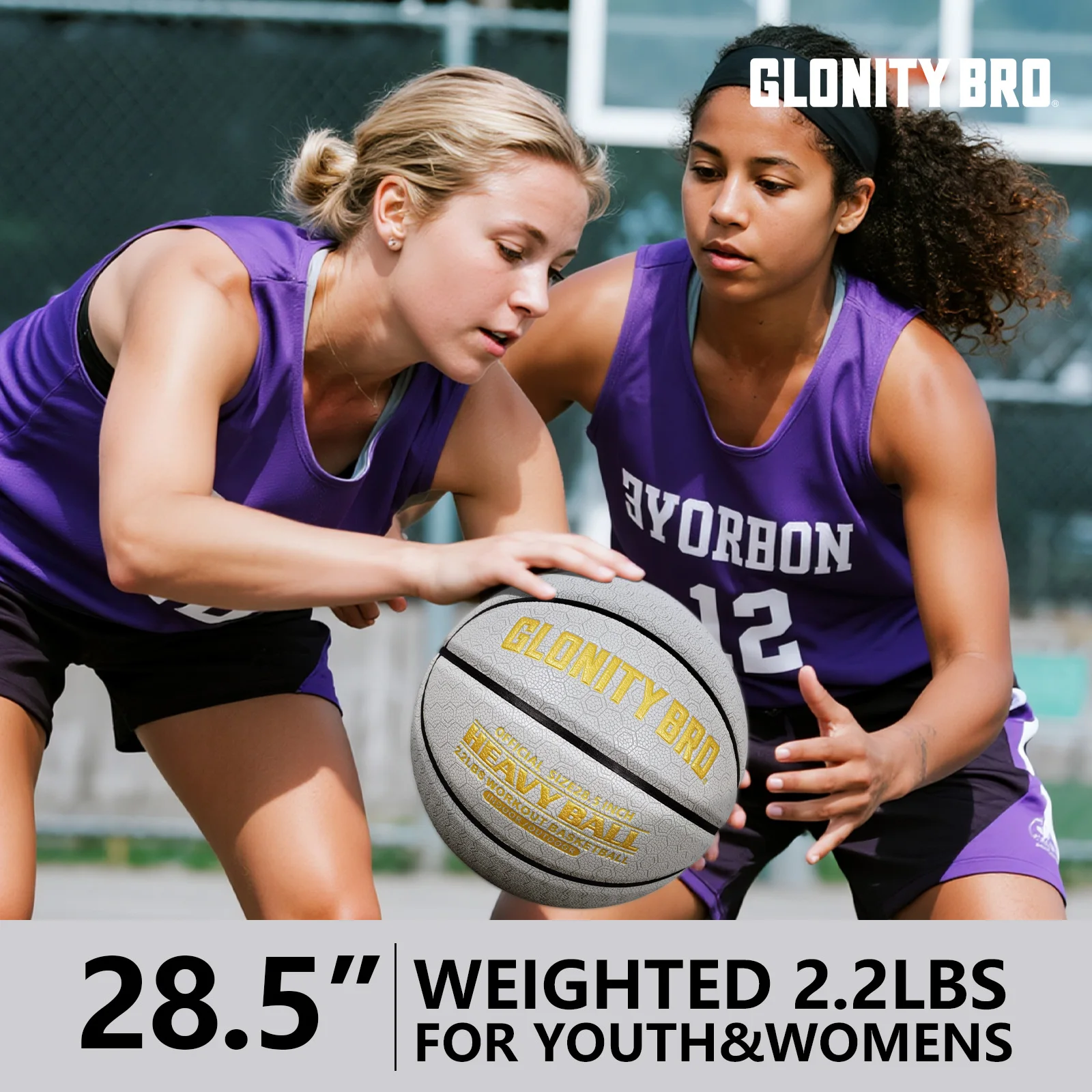 

Weighted Training Heavy Basketball 2.2LBS Size 6-28.5''Indoor&Outdoor For Youth&Women Improving Handling Dribbling&Passing Skill