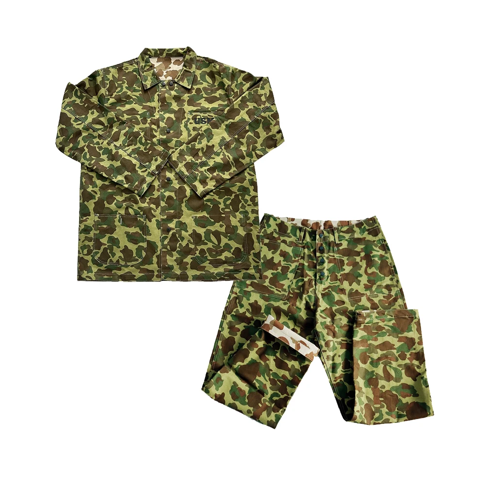 

WW2 US Uniform Pacific Camouflage WW2 Vintage Tactical Camouflage Suit USMC Jacket D-DAY Uniform