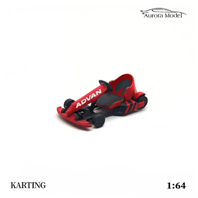 AuroraMode 1:64 Scale Karting Doll Set Advan Red Simulation Alloy Car Model Classics Adult Souvenir Gift Static Display