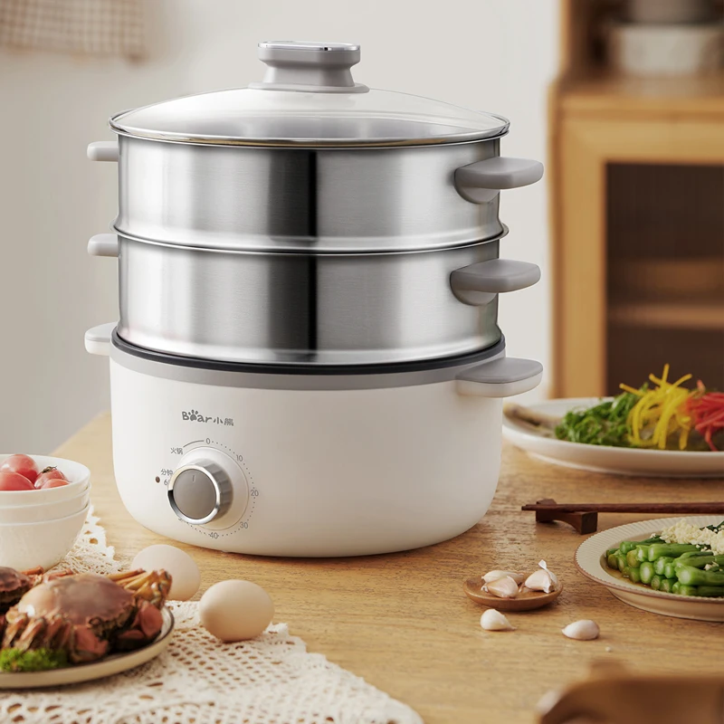 ไฟฟ้า Steamer ขนาดใหญ่ตั้งเวลาทำอาหาร Multi-Function ร้อนหม้ออุ่นอาหารไฟฟ้า
